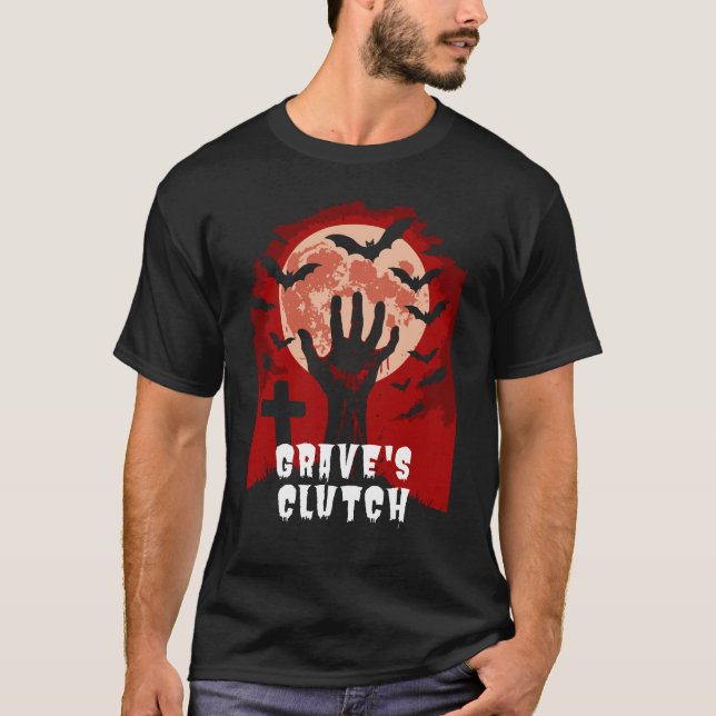 Grave's Clutch Halloween Horror Design T Shirt (Framsida)