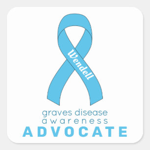 Graves Disease Advocate White Square Sticker Fyrkantigt Klistermärke