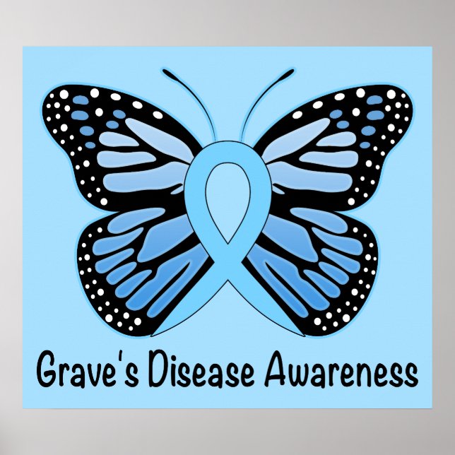 Graves Disease with Butterfly Awareness Ribbon Poster (Framsidan)