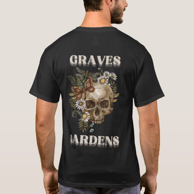 Graves Gardens Aesthetic Mörk Retro Sten Manar T Shirt (Baksida)