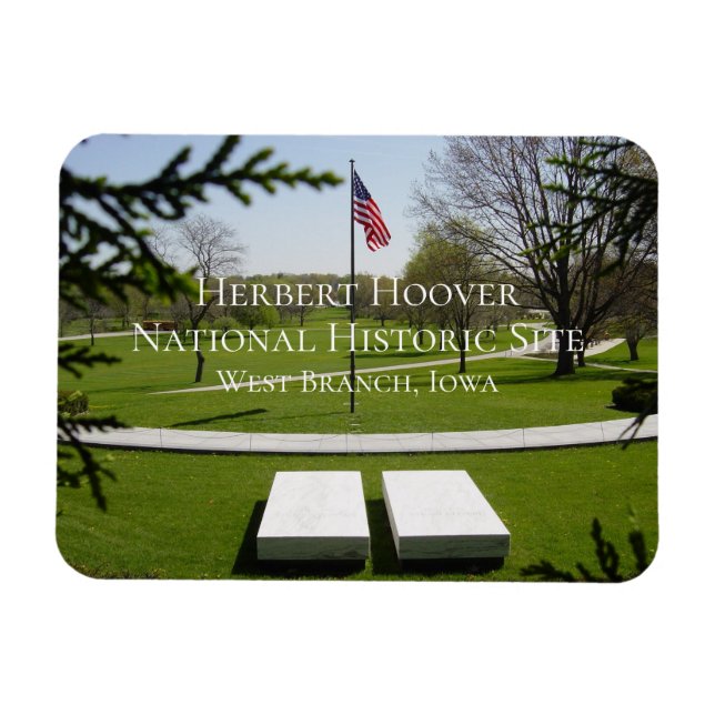 Gravesite, president Herbert och Lou Hoover, Iowa Magnet (Horisontell)