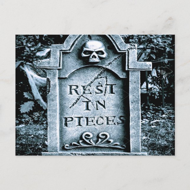 Gravestone Grave Halloween Vykort (Framsida)