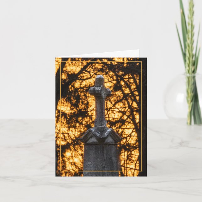 Gravestone Kor med solnedgång Kort (Framsida)