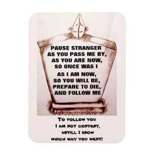 GRAVESTONE, PAUSE STRANGER DIKT MAGNET