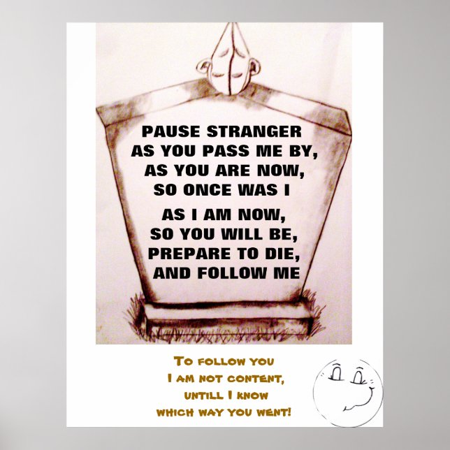 GRAVESTONE, PAUSE STRANGER JOKE poster (Framsidan)