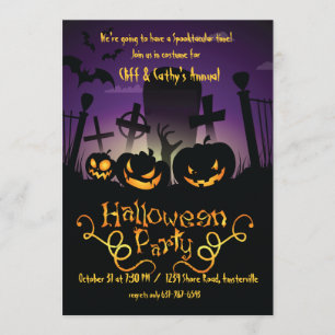 Graveyard Antics Halloween-inbjudan Inbjudningar