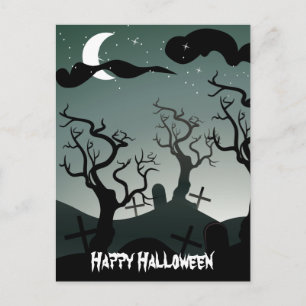 Graveyard Halloween Hälsning vykort