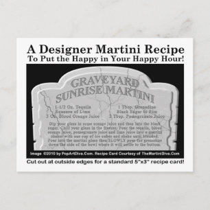 Graveyard Halloween Martini Recipe-vykort Vykort