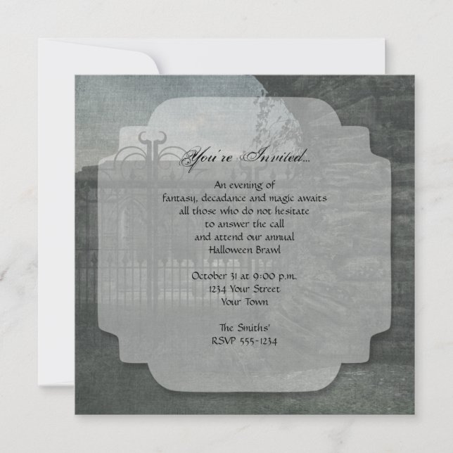 Graveyard i Dusk Halloween fest Inbjudningar (Framsida)