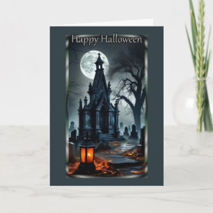 Graveyard Mausoleum Halloween-kort Kort
