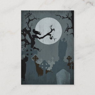 Graveyard och Full Moon för Halloween Tilläggskort