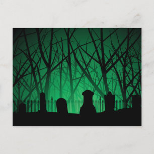Graveyard och Träd bakgrund Vykort