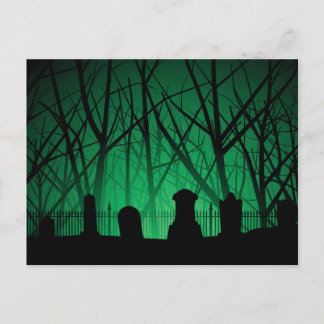 Graveyard och Träd bakgrund Vykort