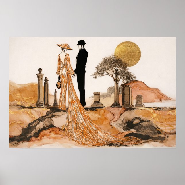 Graveyard of Secrets - Elegant Noir Surrealist Poster (Framsidan)