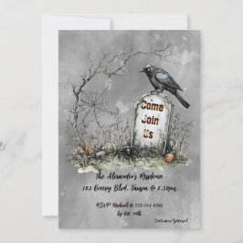 Graveyard Raven Anpassningsbar Elegant Inbjudningar