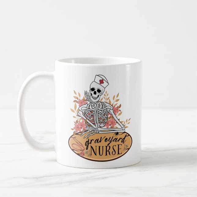 Graveyard Shift Skeleton Nurse Mugg (Vänster)