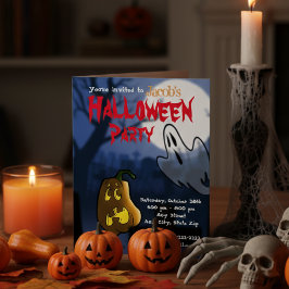 Graveyard Skrämmer Halloween/Birthday Inbjudan