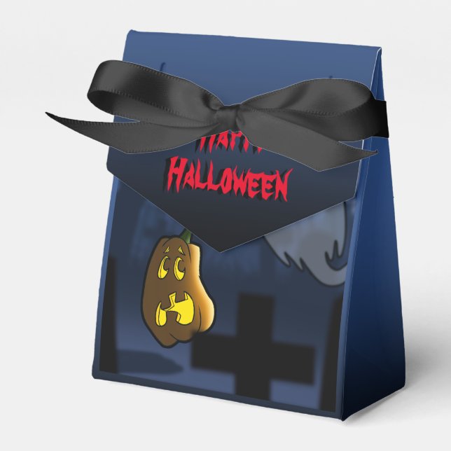 Graveyard Skrämmer Halloween-favoritruta Presentaskar (Framsidan Sidan)
