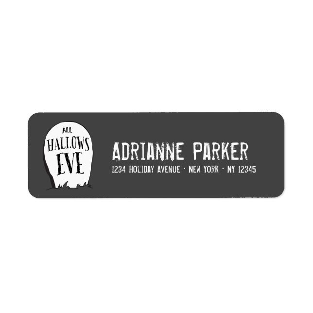 Graveyard Stories Halloween fest Returadress Etikett (Framsidan)
