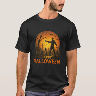 Graveyard Zombie Måne Creepy Halloween Horror Swea T Shirt