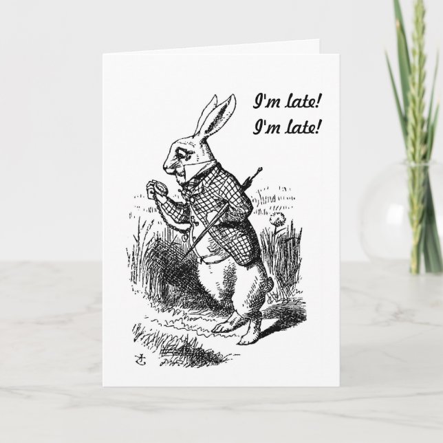 Gravid - Alice i Wonderland White Rabbit Card Kort (Framsida)