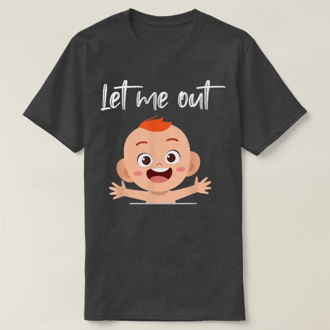 Gravid annonsering låt mig lämna Baby Belly T Shirt (Design framsida)