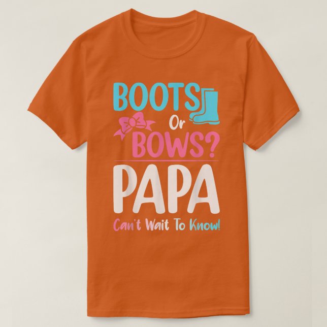 Gravid Announc för Boots eller Bows Pappa Gender R T Shirt (Design framsida)