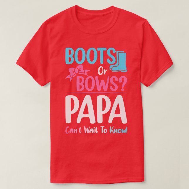 Gravid Announc för Boots eller Bows Pappa Gender R T Shirt (Design framsida)