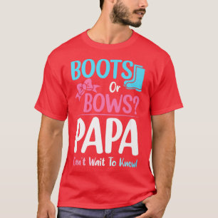 Gravid Announc för Boots eller Bows Pappa Gender R T Shirt