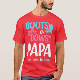 Gravid Announc för Boots eller Bows Pappa Gender R T Shirt