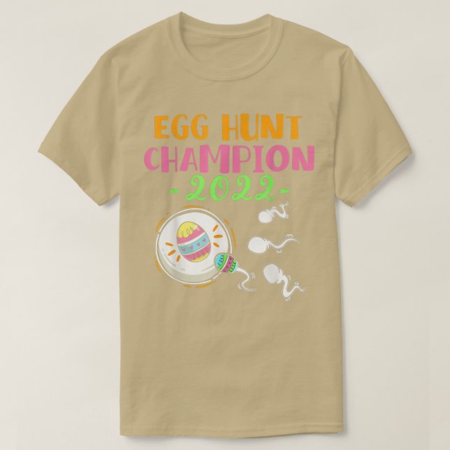 Gravid Announc för Egg Hunt Champion Mamma Pappa P T Shirt (Design framsida)
