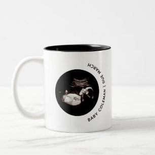 Gravid Announcement Baby Sonogram Photo Två-Tonad Mugg