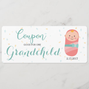 Gravid Announcement Coral Teal Flicka Meddelande