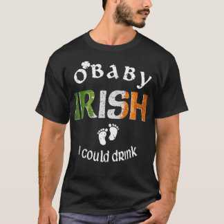 Gravid Announcement Gift Irish jag kunde dricka St T Shirt
