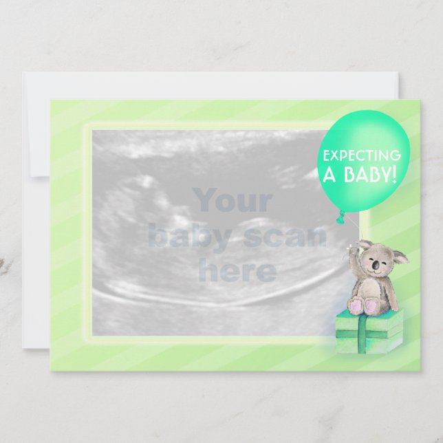 Gravid Announcement koala-kort Meddelande (Framsida)