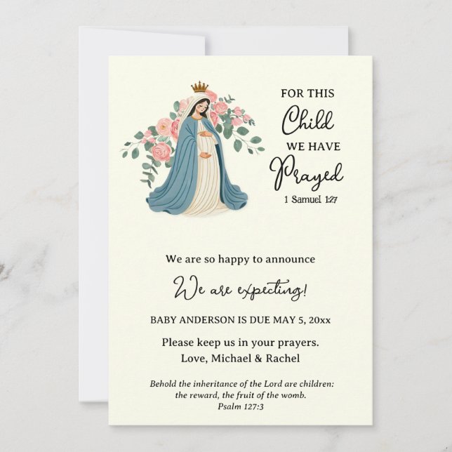 Gravid Announcement Religiösa Prayer Anteckningskort (Framsida)