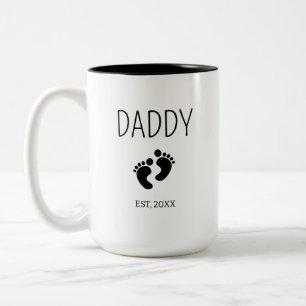 Gravid Announting Gift Baby Shower New Pappa Två-Tonad Mugg