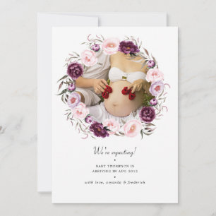 Gravid av djupsammet och  Rosa Blommigt Foto Meddelande