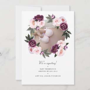 Gravid av djupsammet och  Rosa Blommigt Foto Meddelande