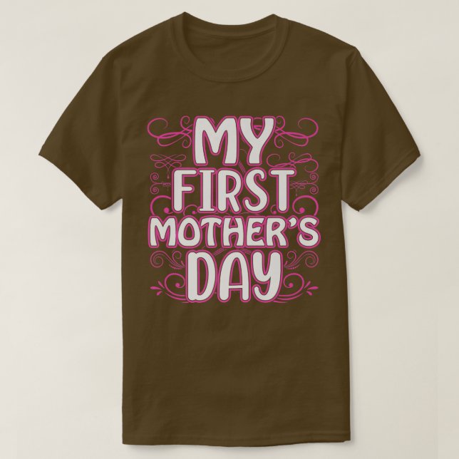 Gravid aviserar Mamma att bli min första Mor T Shirt (Design framsida)