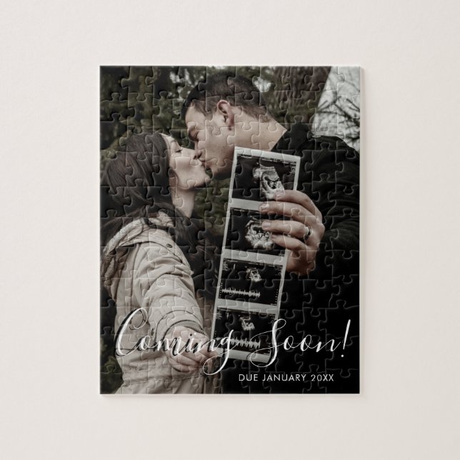 Gravid avisering kommer snart skriptfoto pussel (Vertikal)