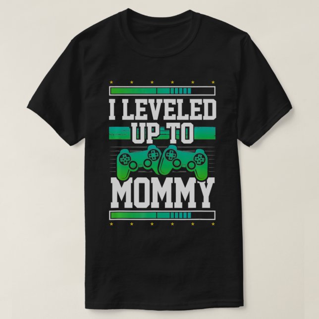 Gravid - aviseringsnivå upp till Mamma Gamer M T Shirt (Design framsida)