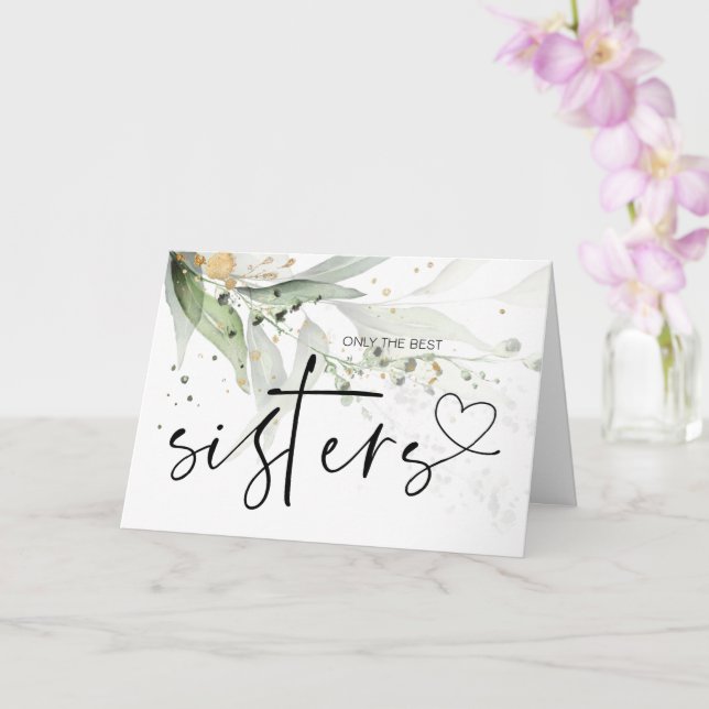 Gravid Baby Reveal Gift till min syster Eucalyptus Kort (Orkide)