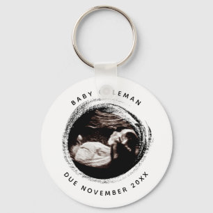 Gravid Baby Sonogram Ultrasound-fotoförfallodatum Nyckelring