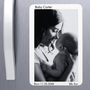 Gravid Birth Notification - Anpassningsbar Photo M Magnet