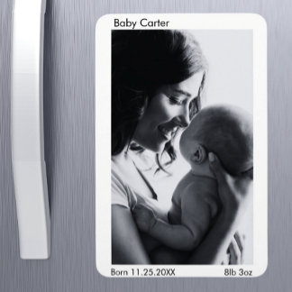 Gravid Birth Notification - Anpassningsbar Photo M Magnet