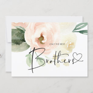 Gravid Brother Nyfödd bebis Rosa Blommigt Kort