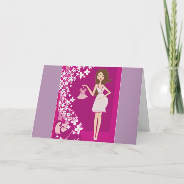 gravid brunettkvinna meddelande (Framsida)