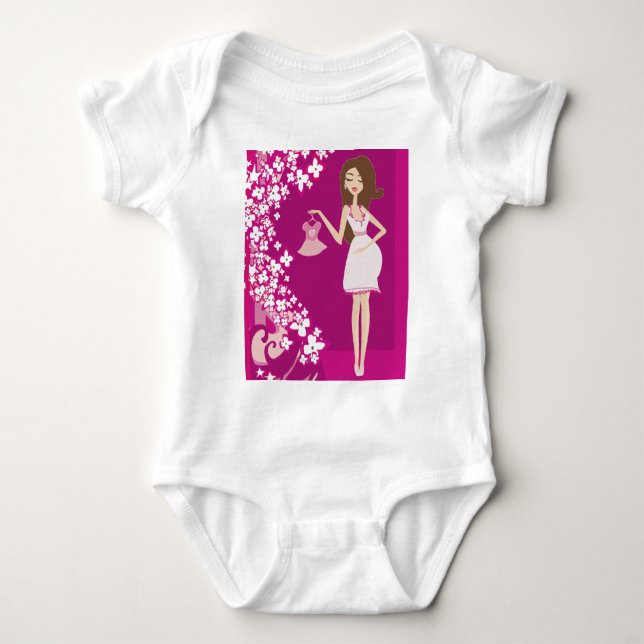gravid brunettkvinna t-shirt (Framsida)