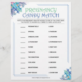 Gravid Candy Match [Blue Blommigt] Brevhuvud